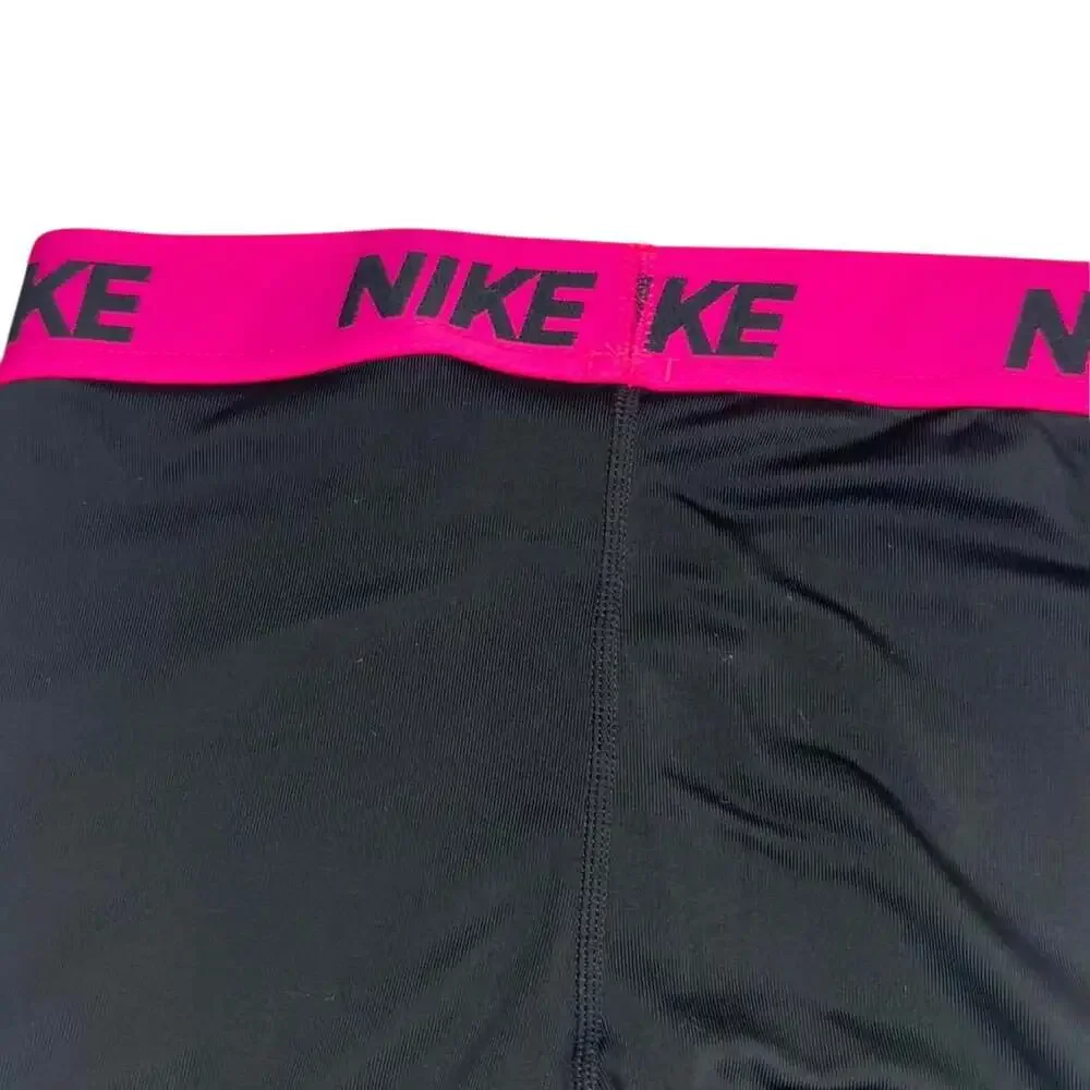 Nike Pro Dri-FIT Kids/Girls Black and Pink Capri Training Leggings